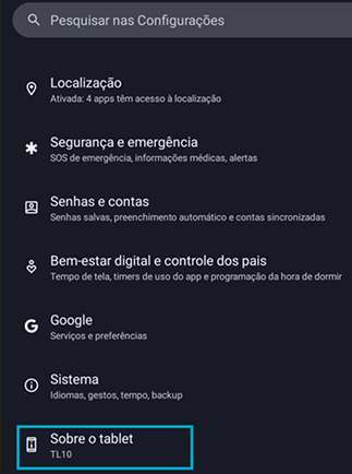 Sobre o tablet